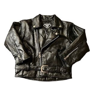 DIAMOND ♦️ PLATE YOUTH BLACK LEATHER JACKET SIZE 8/9